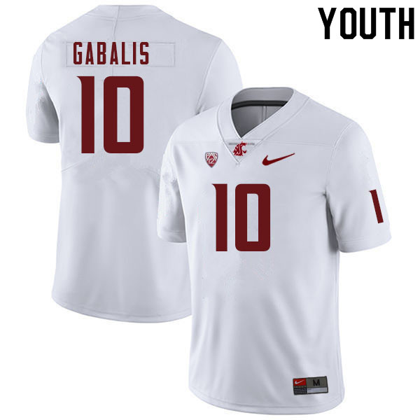 Youth #10 Victor Gabalis Washington Cougars College Football Jerseys Sale-White - Click Image to Close